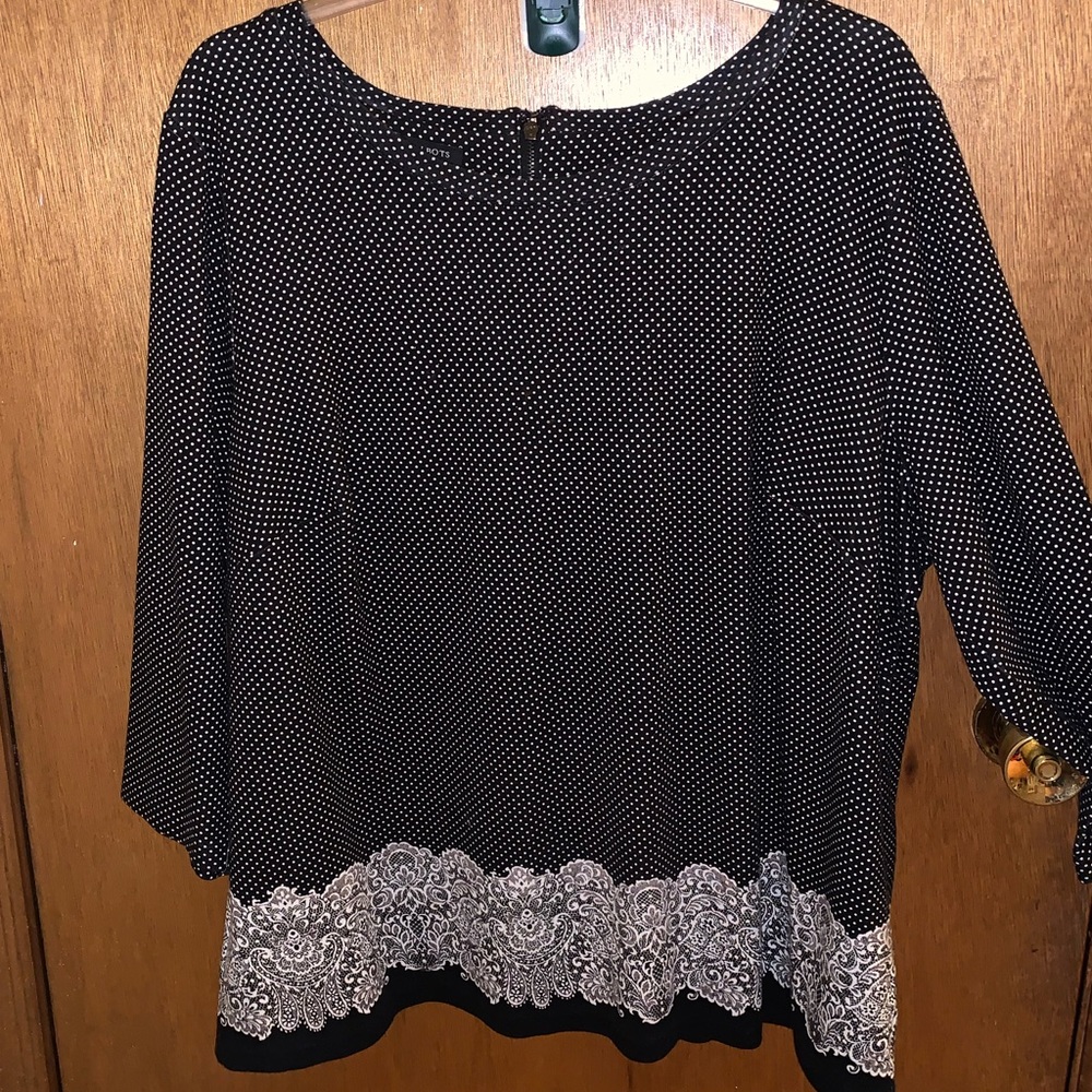 Polka-Dot and Lace Blouse